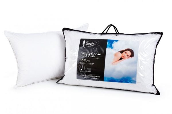 White Goose Feather and Down Pillow