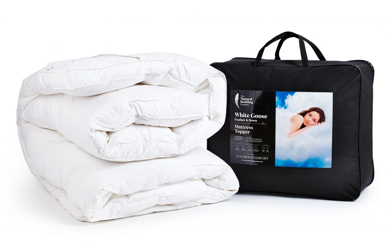 White Goose Down Mattress Topper (Single Chamber 5cm depth) The Natural Bedding Company