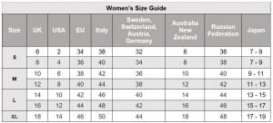 Women S Size Chart Conversion