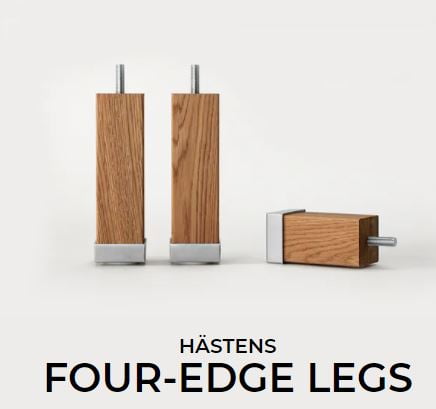 Hästens Four-Edge Oiled Oak Legs with Aluminium Feet